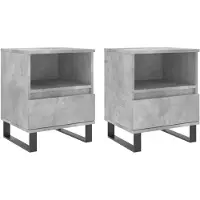 vidaXL Nachtkastjes 2 st 40x35x50 cm bewerkt hout betongrijs
