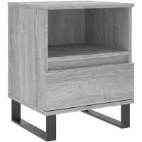 vidaXL Nachtkastje 40x35x50 cm bewerkt hout grijs sonoma eikenkleurig