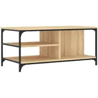 vidaXL Salontafel 100x50x45 cm bewerkt hout sonoma eikenkleurig
