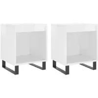vidaXL Nachtkastjes 2 st 40x35x50 cm bewerkt hout hoogglans wit