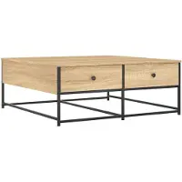 vidaXL Salontafel 100x99x40 cm bewerkt hout sonoma eikenkleurig