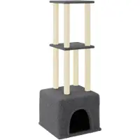 vidaXL Kattenmeubel met sisal krabpalen 133,5 cm donkergrijs