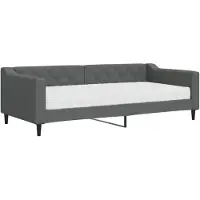 vidaXL Slaapbank met matras 90x200 cm stof donkergrijs