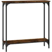 vidaXL Wandtafel 75x22,5x75 cm bewerkt hout gerookt eikenkleurig