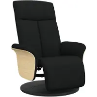 vidaXL Fauteuil verstelbaar met voetensteun stof zwart