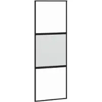 vidaXL Schuifdeur 76x205 cm gehard glas en aluminium zwart