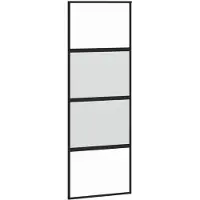 vidaXL Schuifdeur 76x205 cm gehard glas en aluminium zwart