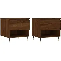 vidaXL Salontafels 2 st 50x46x50 cm bewerkt hout bruin eikenkleur