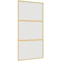 vidaXL Schuifdeur 102,5x205 cm mat ESG-glas en aluminium goudkleurig