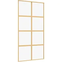vidaXL Schuifdeur 102,5x205 cm helder ESG-glas en aluminium goudkleur