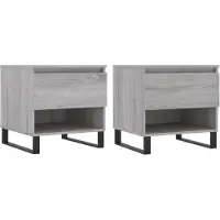 vidaXL Salontafels 2 st 50x46x50 cm bewerkt hout grijs sonoma eiken