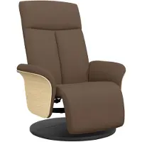 vidaXL Fauteuil verstelbaar met voetensteun stof bruin