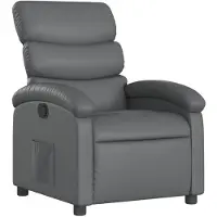 vidaXL Fauteuil verstelbaar kunstleer grijs
