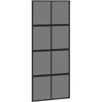 vidaXL Schuifdeur 90x205 cm gehard glas en aluminium zwart