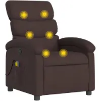 vidaXL Massagestoel verstelbaar stof donkerbruin
