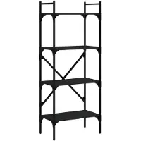 vidaXL Boekenkast 4-laags 56x31,5x138,5 cm bewerkt hout zwart