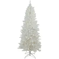 Merkloos Funky White kunstkerstboom - 183 cm - wit - 300 ledlampjes - besneeuwd - metalen voet