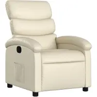 vidaXL Fauteuil verstelbaar kunstleer crèmekleurig