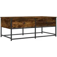 vidaXL Salontafel 100x51x40 cm bewerkt hout gerookt eikenkleurig