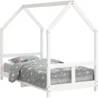 vidaXL Kinderbedframe 80x160 cm massief grenenhout wit