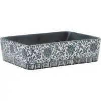 vidaXL Opzetwasbak rechthoekig 46x35,5x13 cm keramiek zwart en blauw