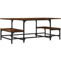 vidaXL Salontafel 100x50,5x40 cm bewerkt hout gerookt eikenkleurig
