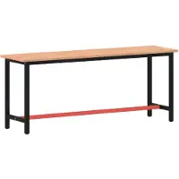 vidaXL Werkbank 200x55x81,5 cm massief beukenhout en metaal