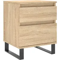 vidaXL Nachtkastje 40x35x50 cm bewerkt hout sonoma eikenkleurig