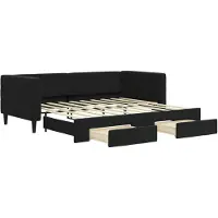 vidaXL Dagbed uitklapbaar met lades, zwart, 90x190 cm, fluweel