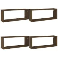 vidaXL Wandschappen kubus 4 st 60x15x23 cm bewerkt hout bruin eiken