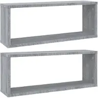 vidaXL Wandschappen kubus 2 st 60x15x23 cm bewerkt hout grijs sonoma