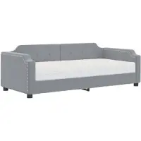 vidaXL Slaapbank met matras 80x200 cm stof lichtgrijs