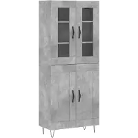 vidaXL Hoge kast 69,5x34x180 cm bewerkt hout betongrijs