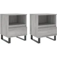vidaXL Nachtkastjes 2 st 40x35x50 cm bewerkt hout grijs sonoma eiken