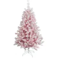 Merkloos Teddy Pink kunstkerstboom - 150 cm - roze - Ø 86 cm - 422 tips - metalen voet