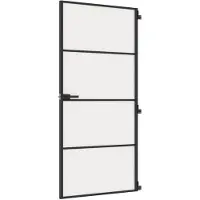vidaXL Binnendeur smal 93x201,5 cm gehard glas en aluminium zwart