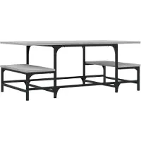 vidaXL Salontafel 100x50,5x40 cm bewerkt hout grijs sonoma