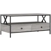 vidaXL Salontafel 100x51x45 cm bewerkt hout grijs sonoma eiken