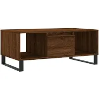 vidaXL Salontafel 90x50x36,5 cm bewerkt hout bruin eikenkleur