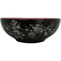 vidaXL Opzetwasbak rond Φ41x14 cm keramiek zwart en rood