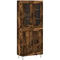 vidaXL Hoge kast, gerookt eikenfineer, 69,5 x 34 x 180 cm, houtvezelplaat