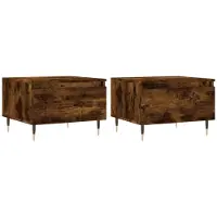vidaXL Salontafels 2 st 50x46x35 cm bewerkt hout gerookt eikenkleurig