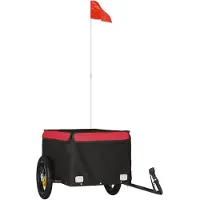 vidaXL Fietsaanhanger, zwart en rood, 30 kg, staal