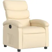 vidaXL Fauteuil verstelbaar stof crèmekleurig