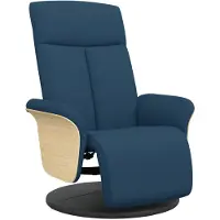 vidaXL Fauteuil verstelbaar met voetensteun stof blauw