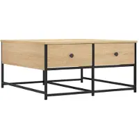 vidaXL Salontafel 80x80x40 cm bewerkt hout sonoma eikenkleurig