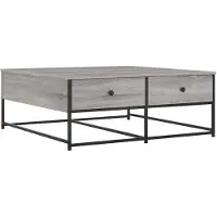 vidaXL Salontafel 100x99x40 cm bewerkt hout grijs sonoma