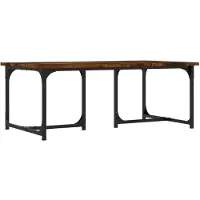 vidaXL Salontafel 90x50x35 cm bewerkt hout gerookt eikenkleurig