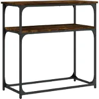 vidaXL Wandtafel 75x35,5x75 cm bewerkt hout gerookt eikenkleurig