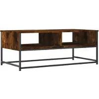 vidaXL Salontafel 100x51x40 cm bewerkt hout gerookt eikenkleurig